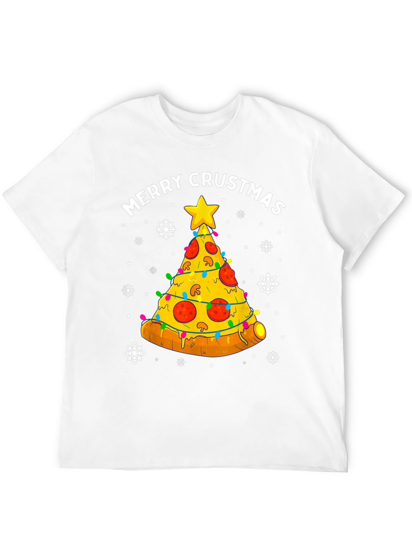 Merry Crustmas Pizza Tree T-Shirt