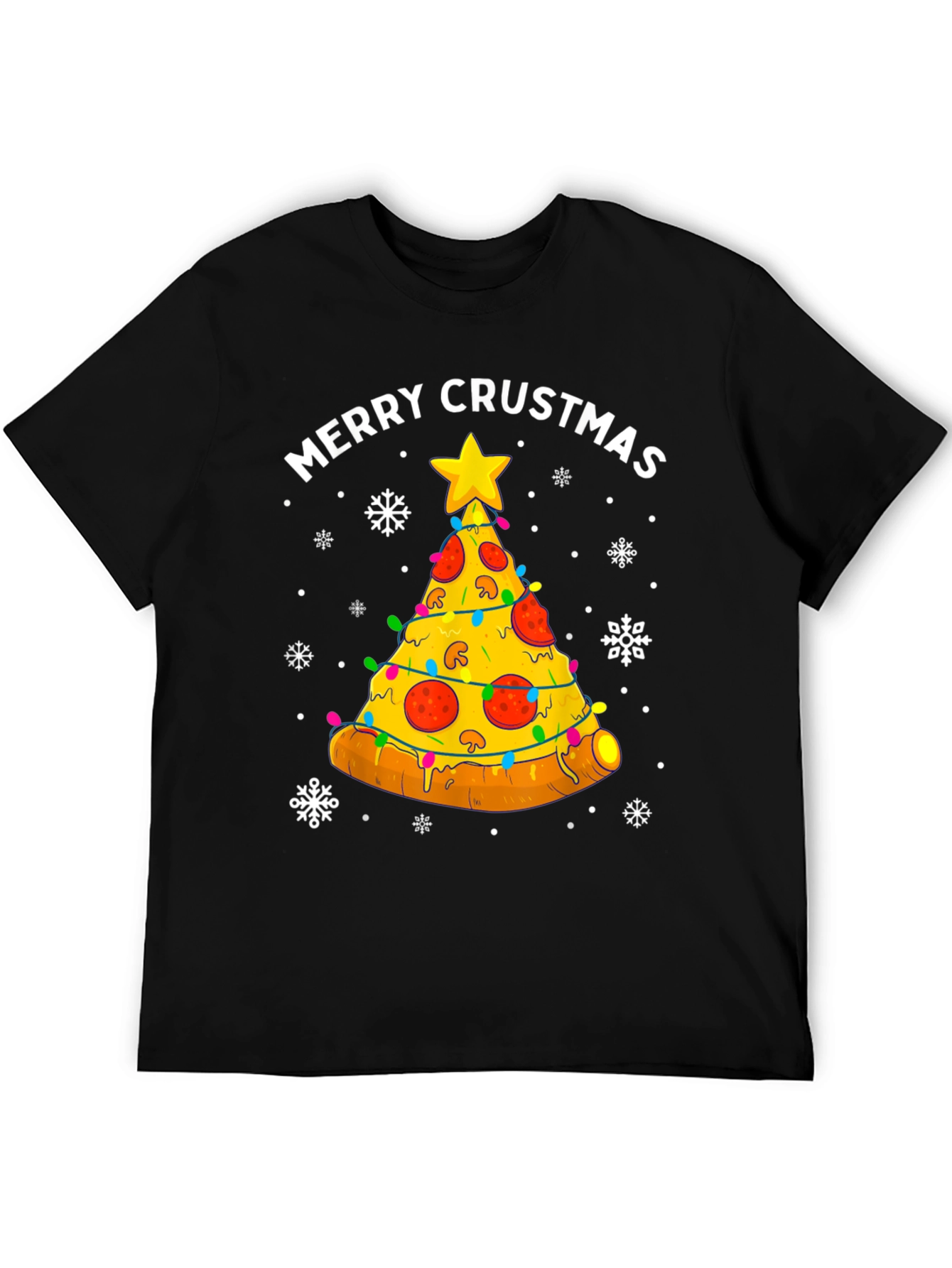 Merry Crustmas Pizza Tree T-Shirt