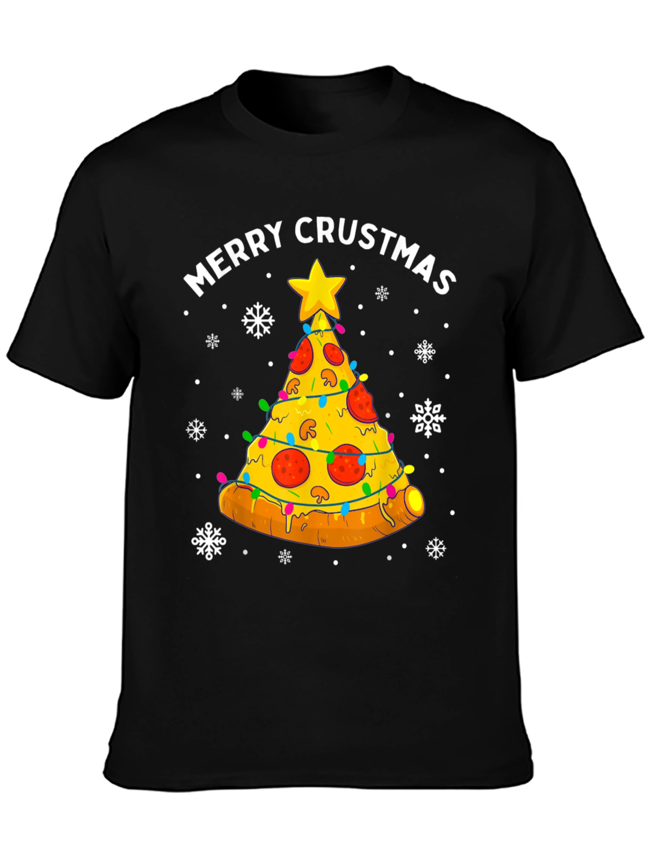 Merry Crustmas Pizza Tree T-Shirt