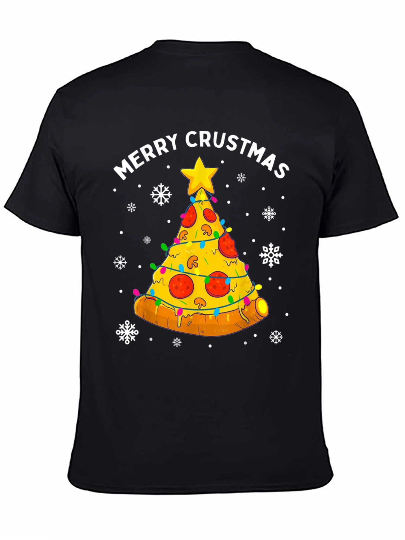 Merry Crustmas Pizza Tree T-Shirt