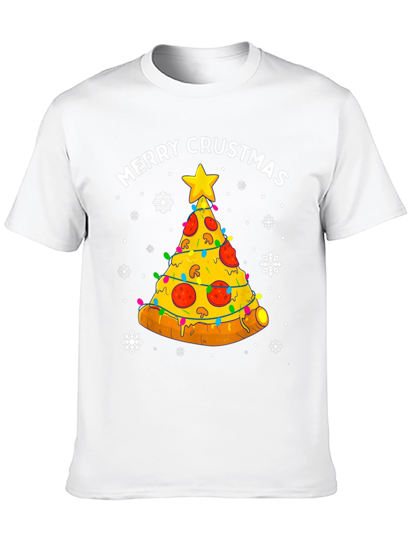 Merry Crustmas Pizza Tree T-Shirt