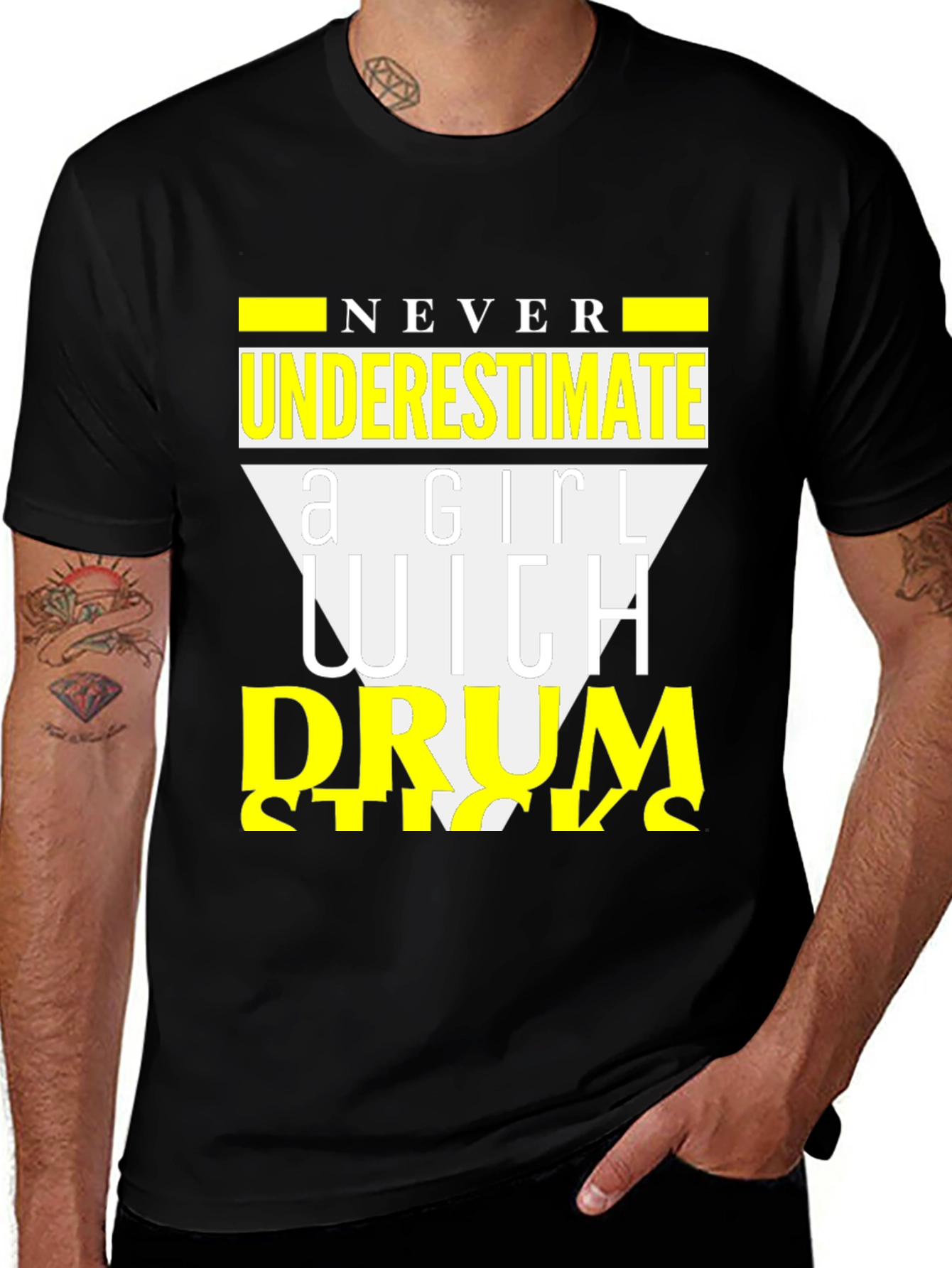Never Underestimate a Girl with Drumsticks T-Shirt