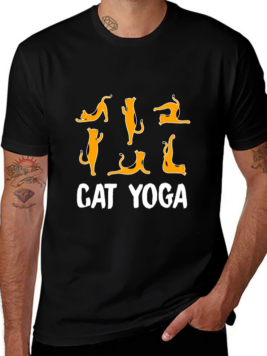 Cat Yoga T-Shirt - Novelty Graphic Tee for Cat Lovers