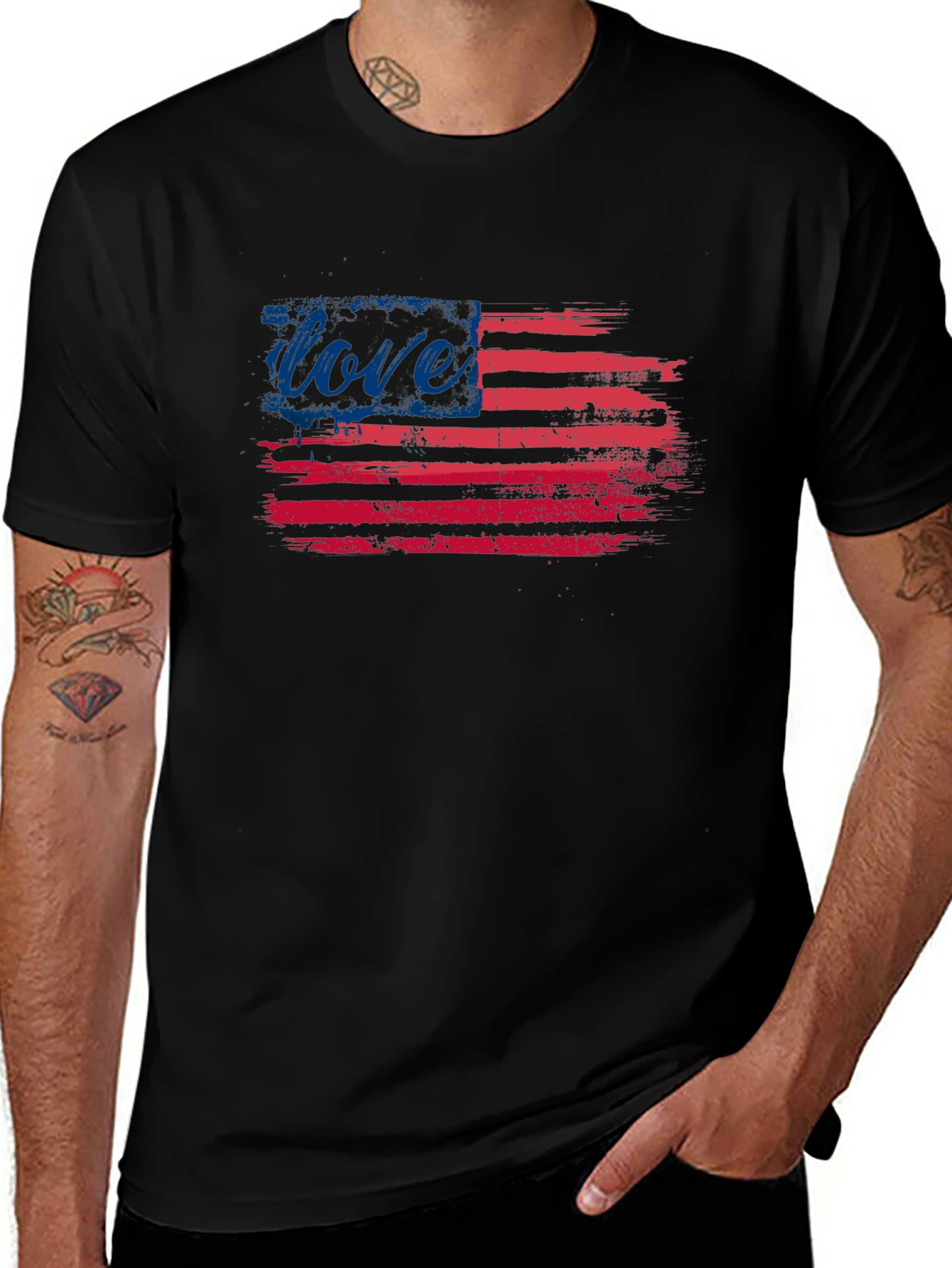 Love Flag T-Shirt - Patriotic USA Pride Tee