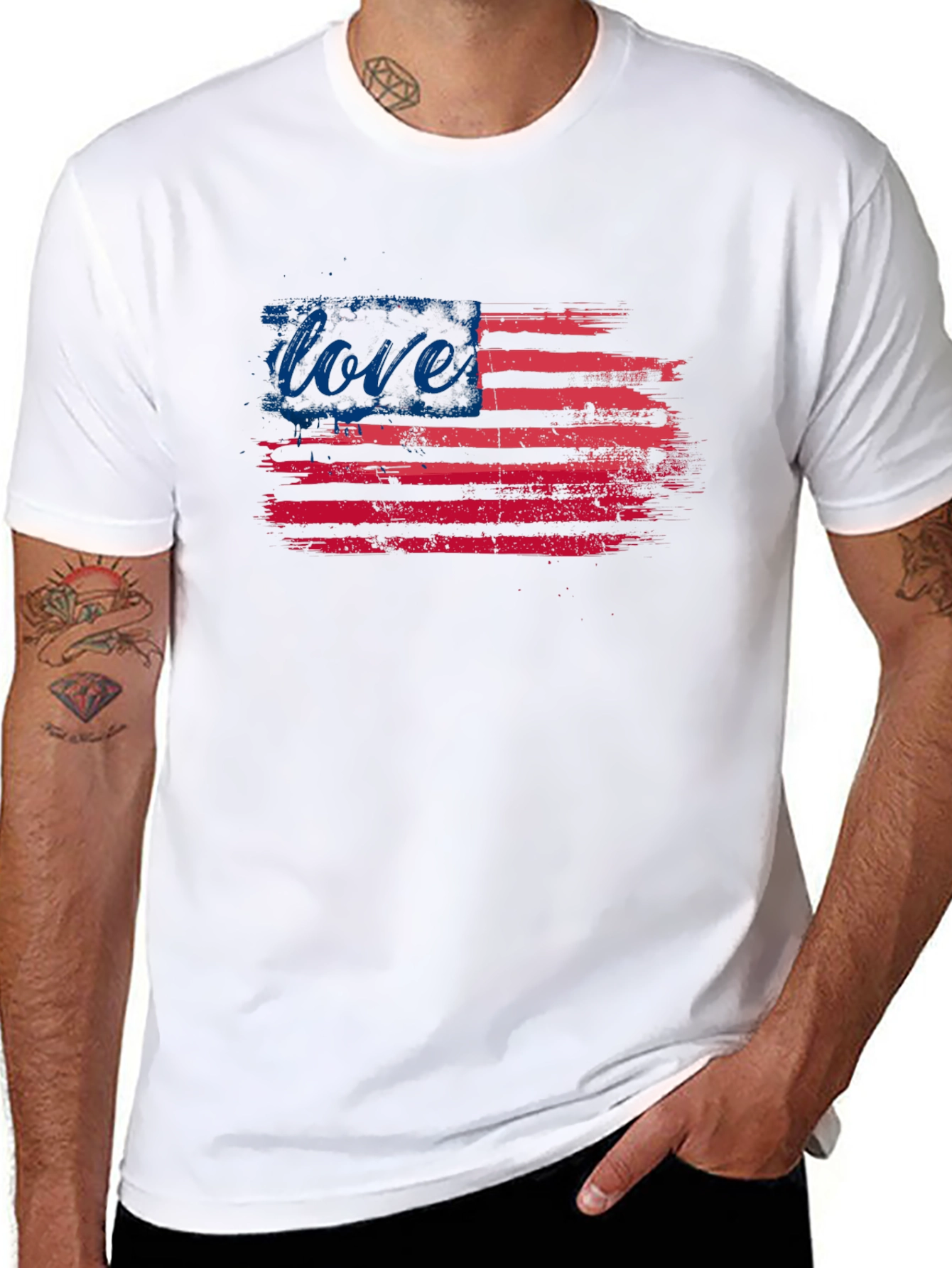 Love Flag T-Shirt - Patriotic USA Pride Tee