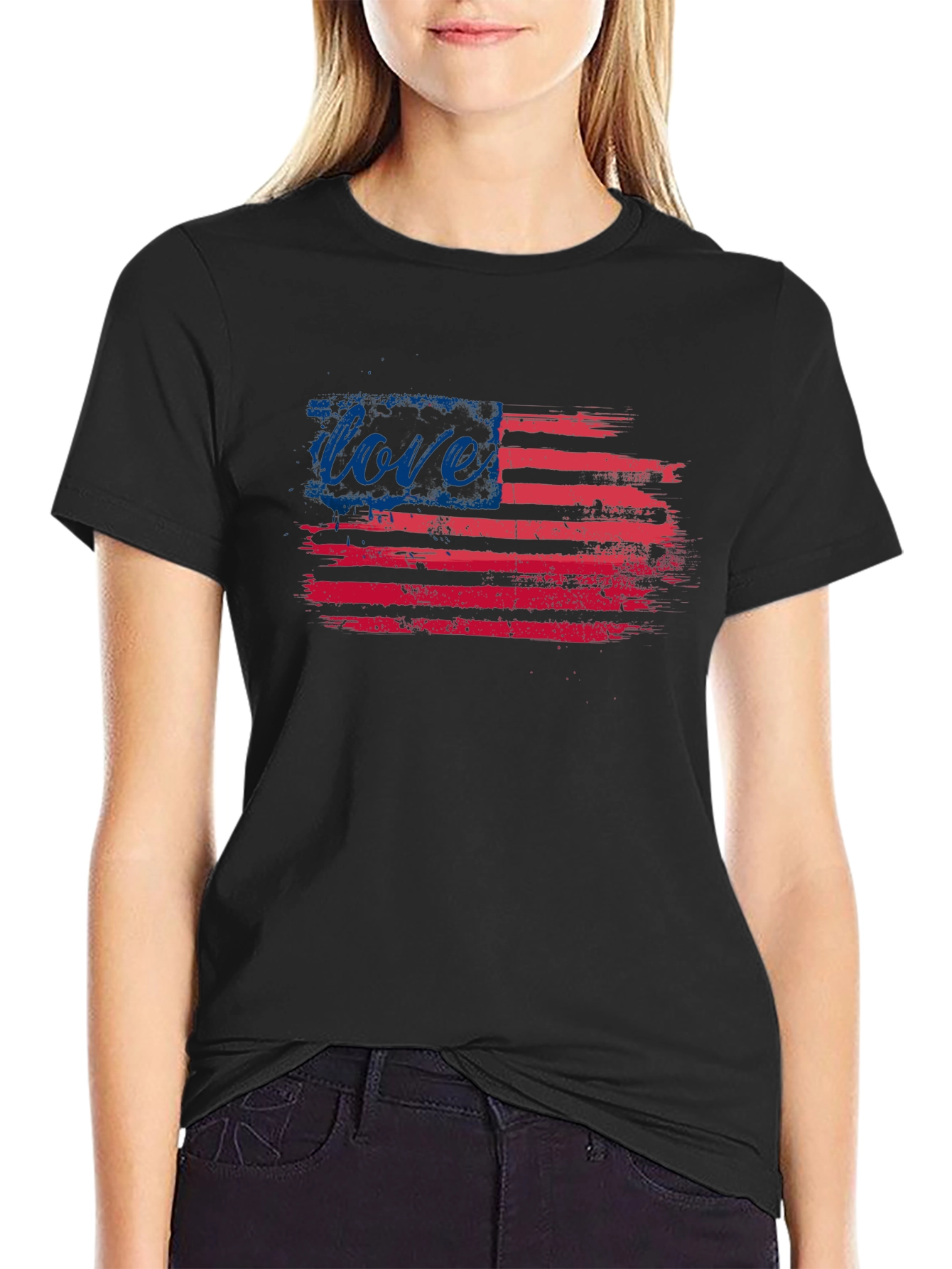 Love Flag T-Shirt - Patriotic USA Pride Tee