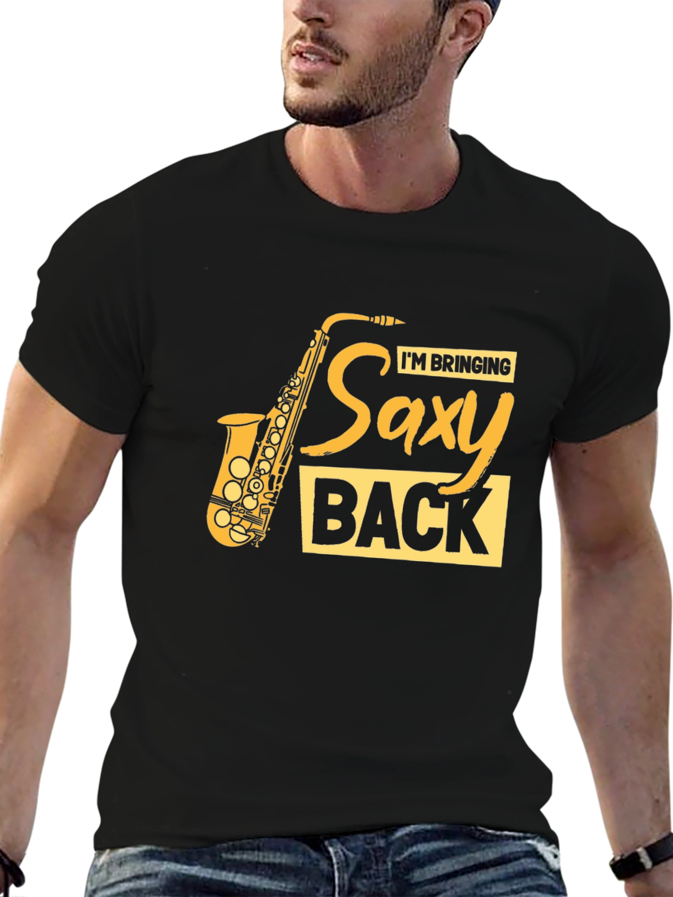 Saxy Back T-Shirt - Music Lover Tee