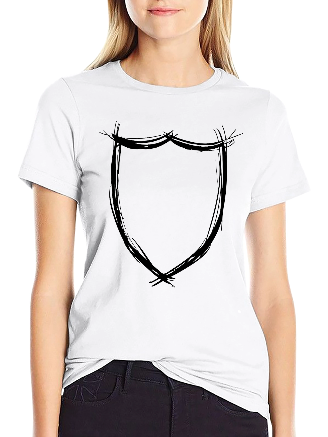 Mens Black Shield Graphic Tee - Casual Style