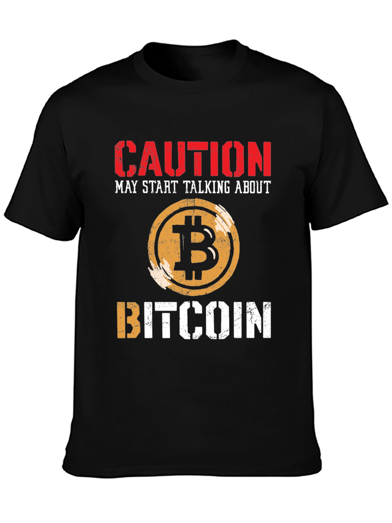 Bitcoin Caution T-Shirt Crypto Currency Tee