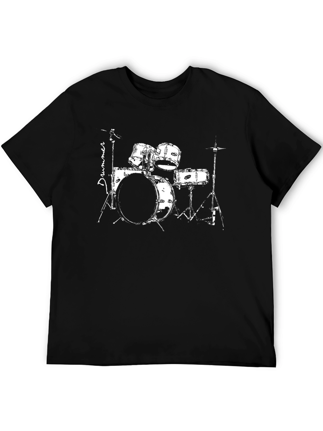 Drummer Graphic T-Shirt - Black Cotton Tee