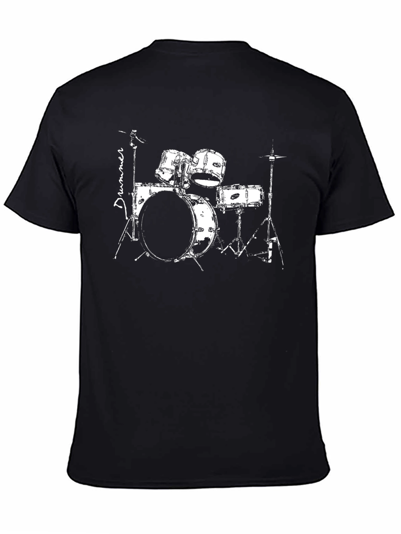 Drummer Graphic T-Shirt - Black Cotton Tee