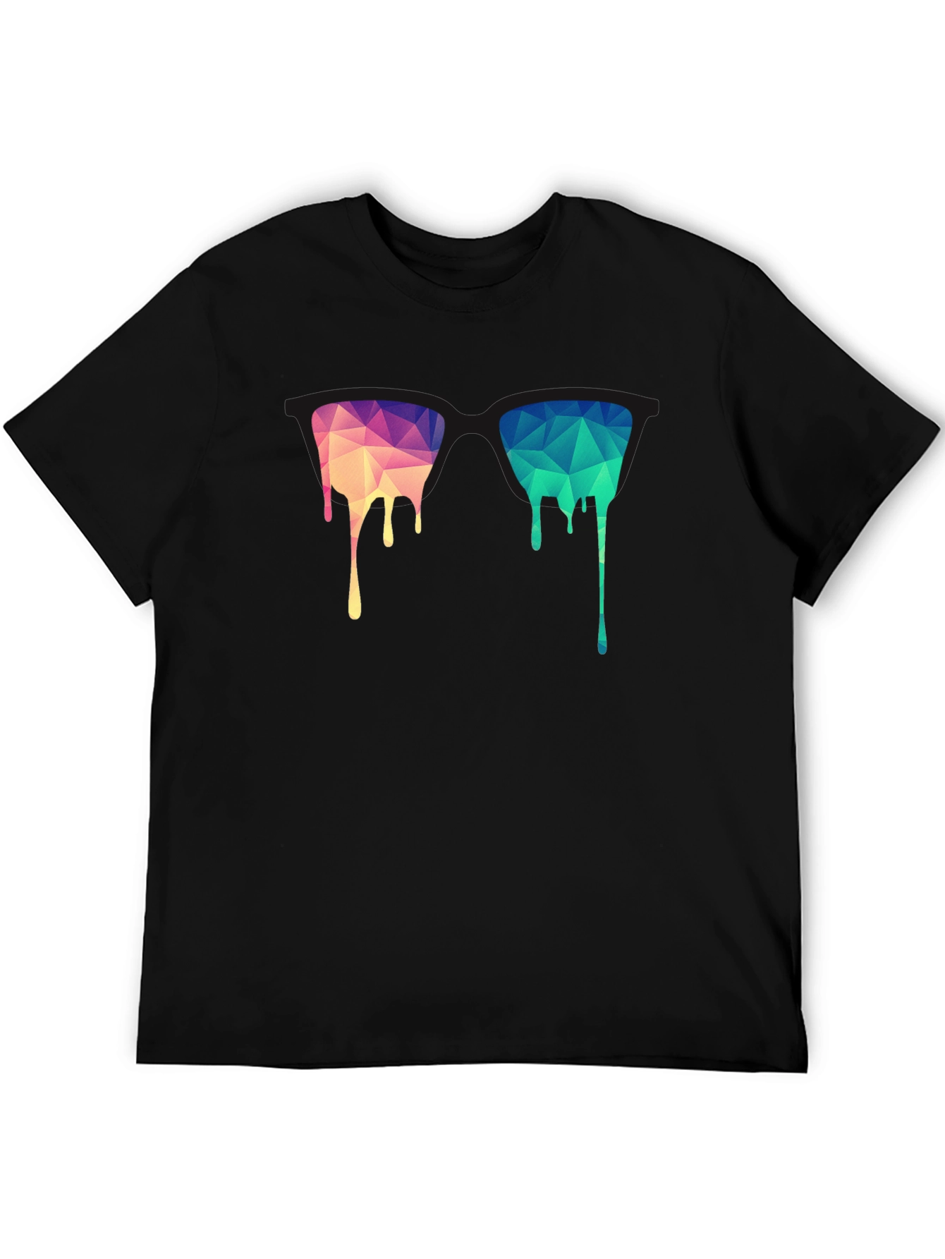 Geometric Drip Graphic Black Tee