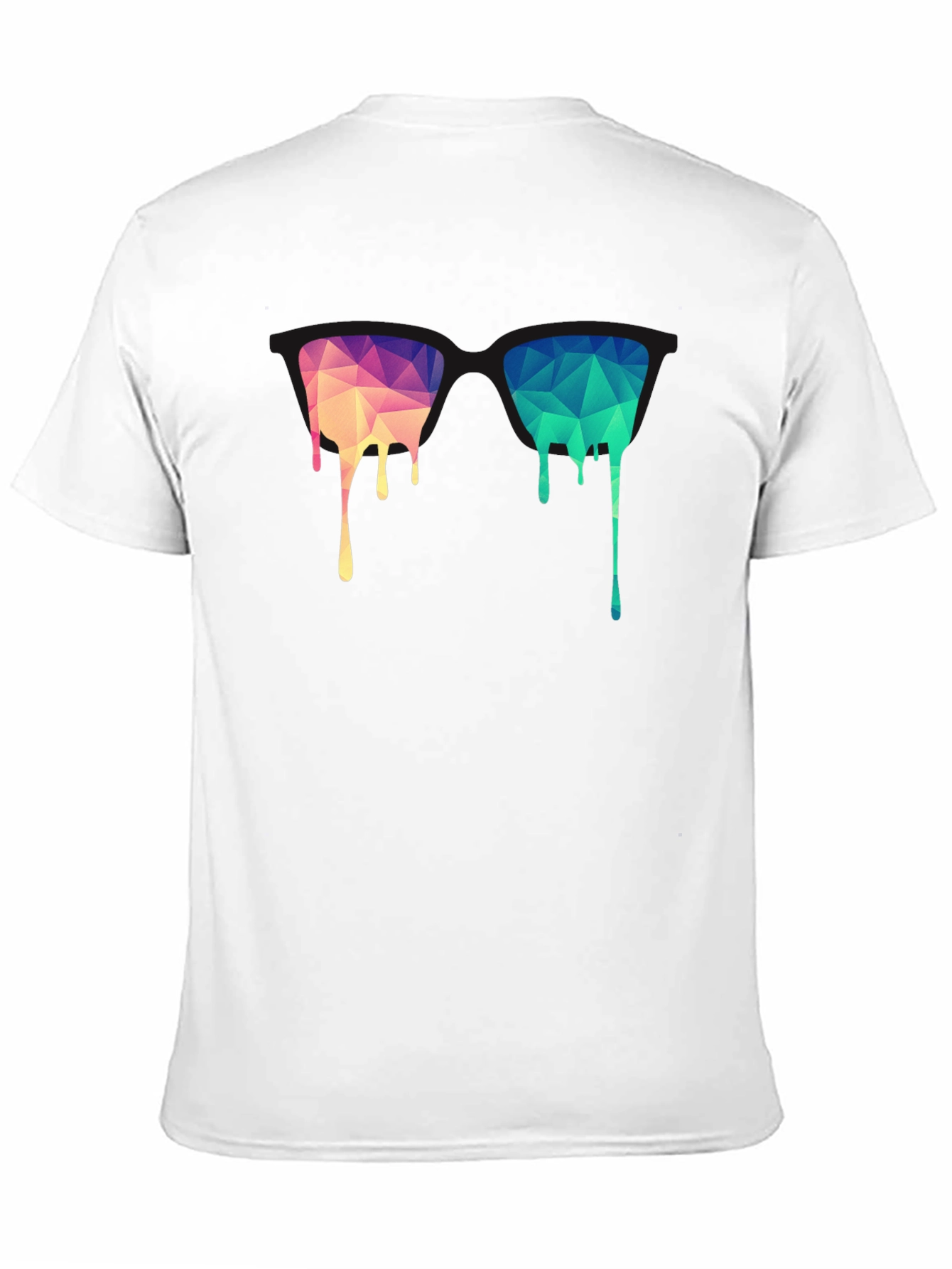 Geometric Drip Graphic Black Tee
