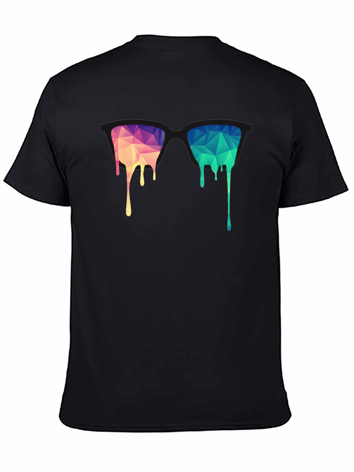 Geometric Drip Graphic Black Tee