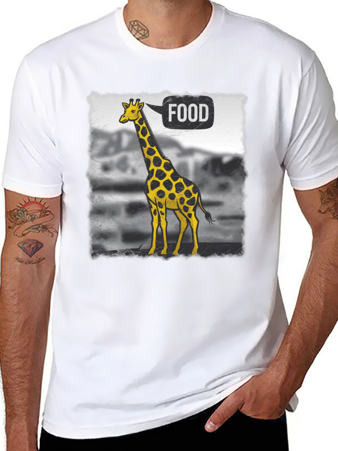 Giraffe Food T-Shirt - Quirky Animal Tee
