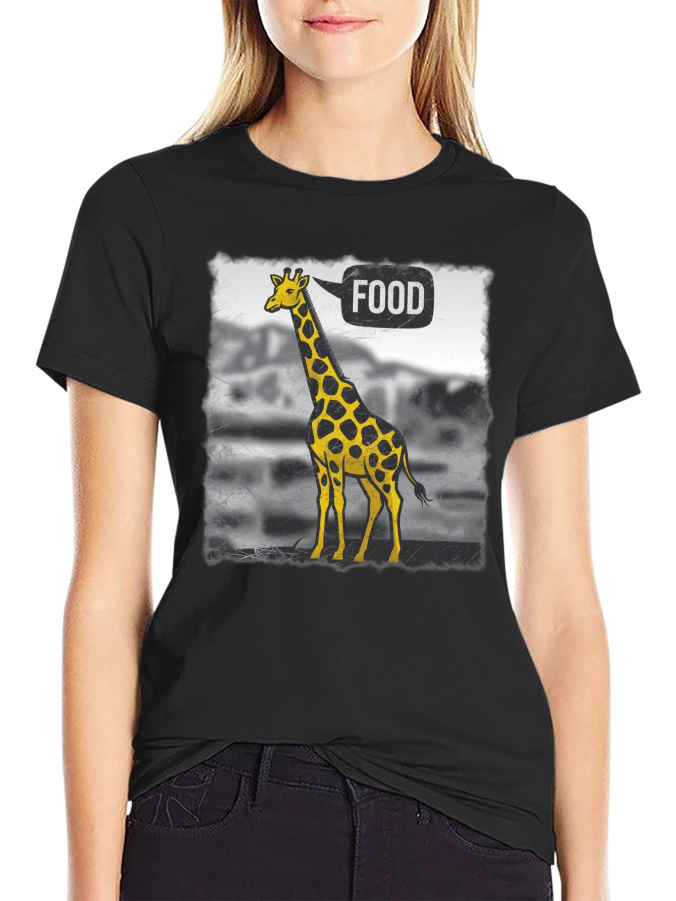Giraffe Food T-Shirt - Quirky Animal Tee