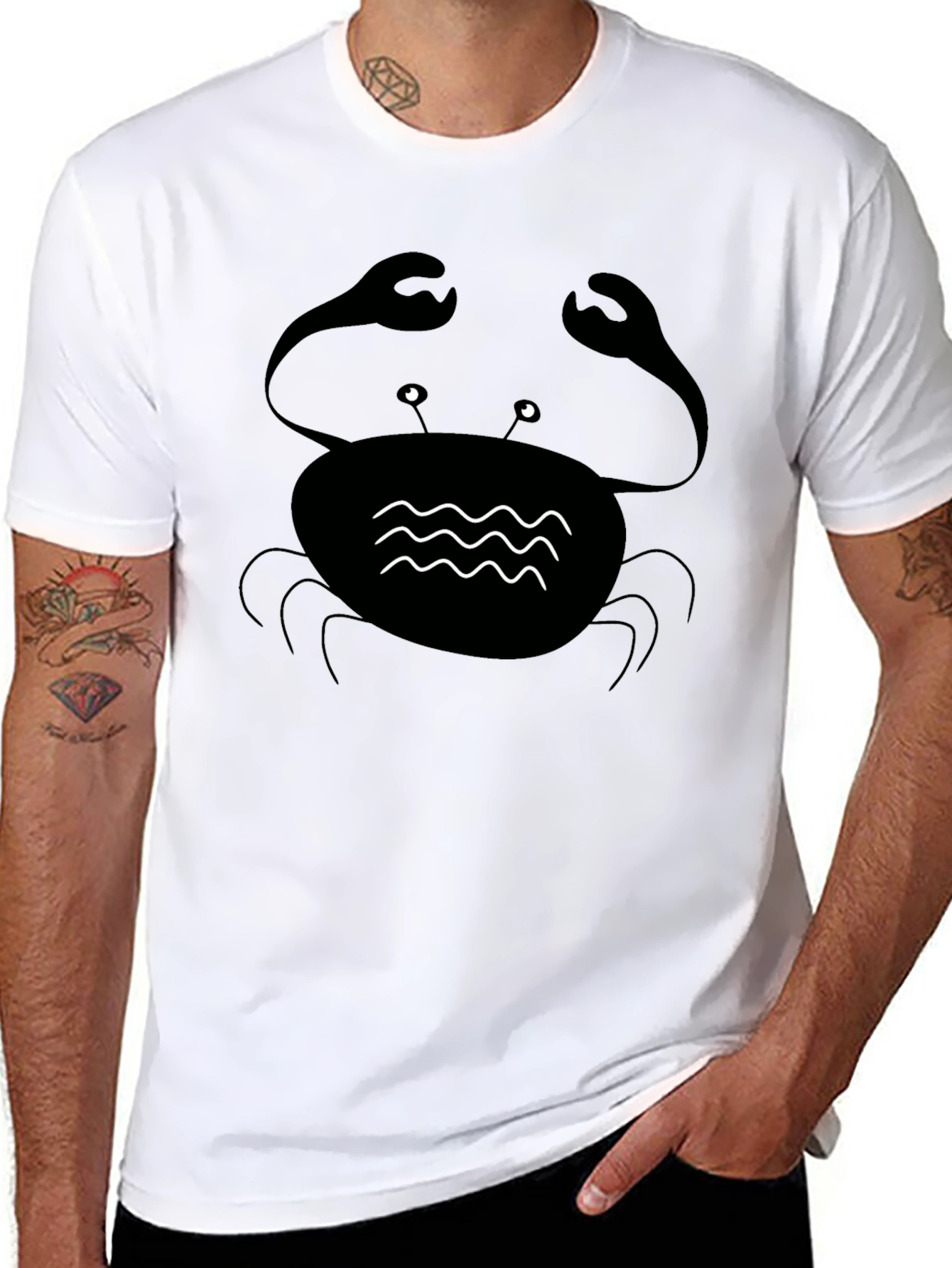 Black Crab Graphic Tee - Coastal Style Comfort