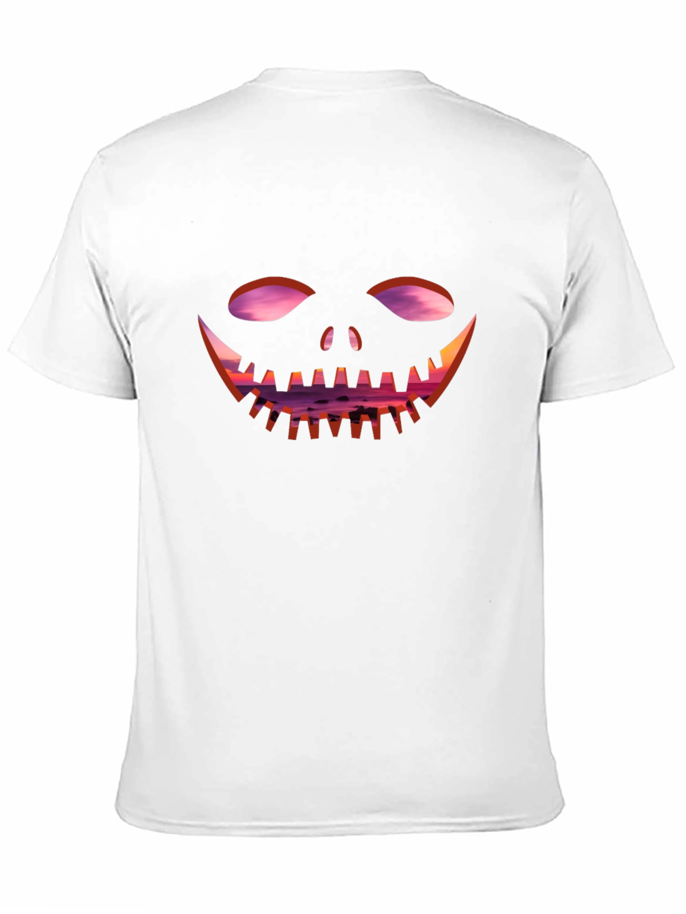 Spooky Sunset Pumpkin Face T-Shirt