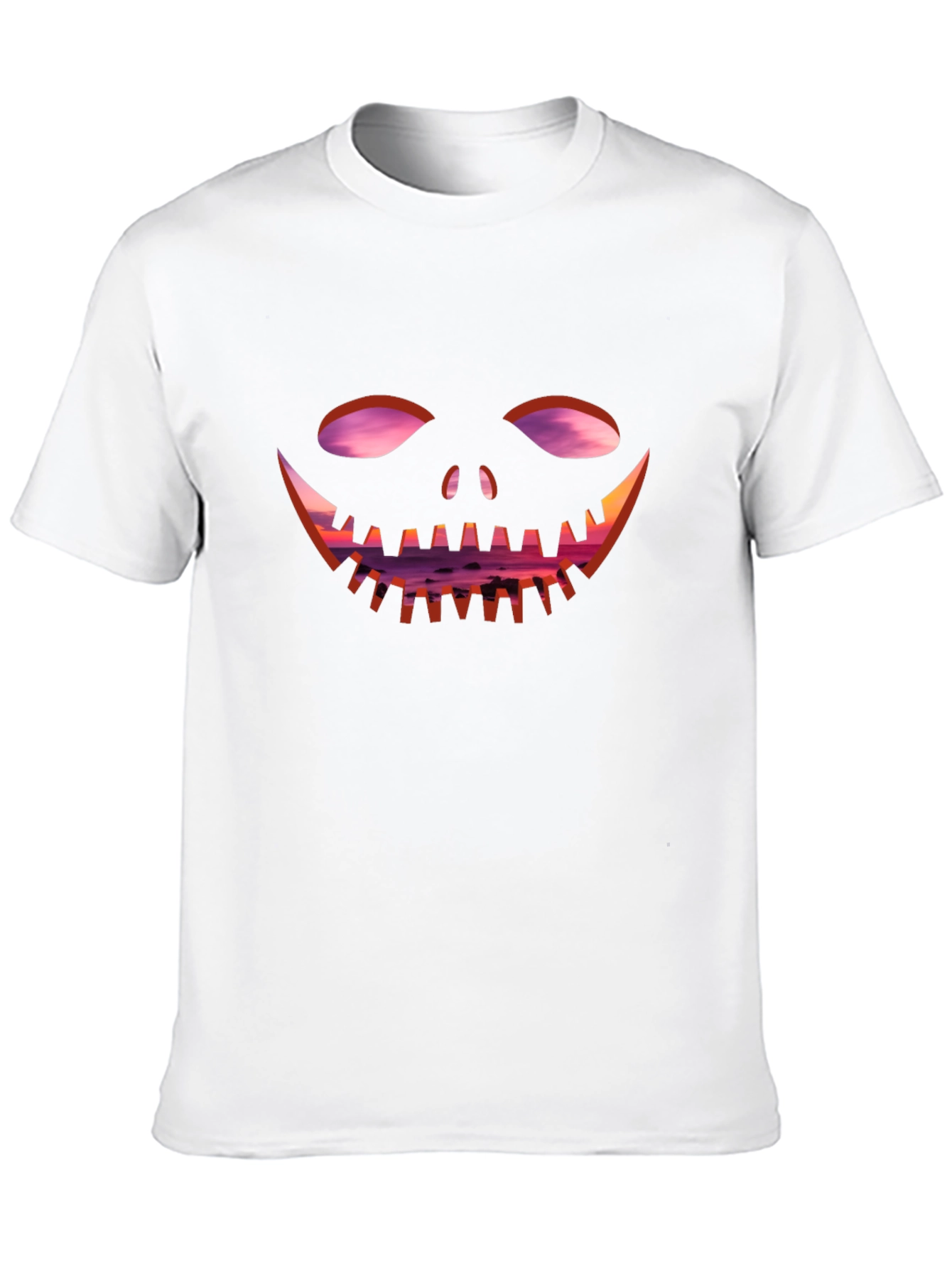 Spooky Sunset Pumpkin Face T-Shirt