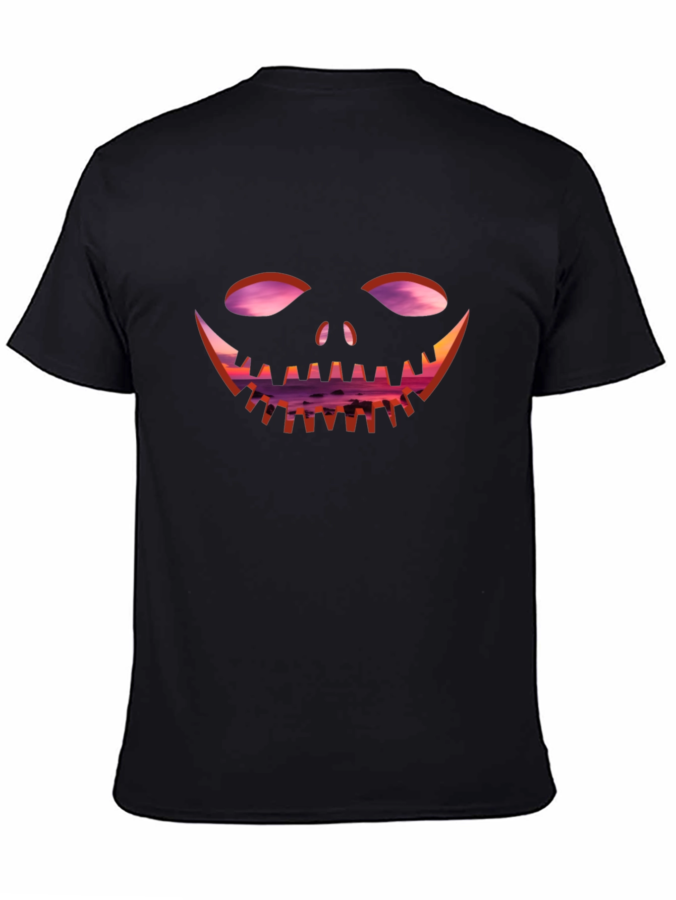 Spooky Sunset Pumpkin Face T-Shirt