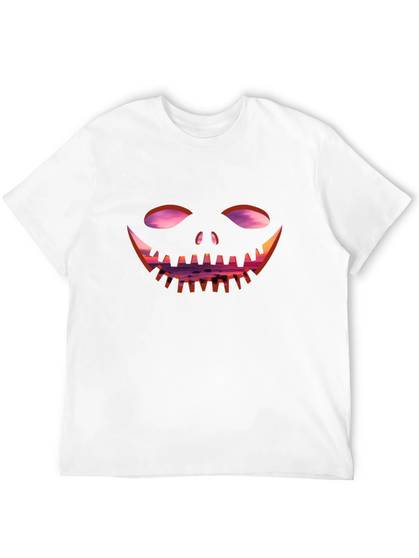 Spooky Sunset Pumpkin Face T-Shirt