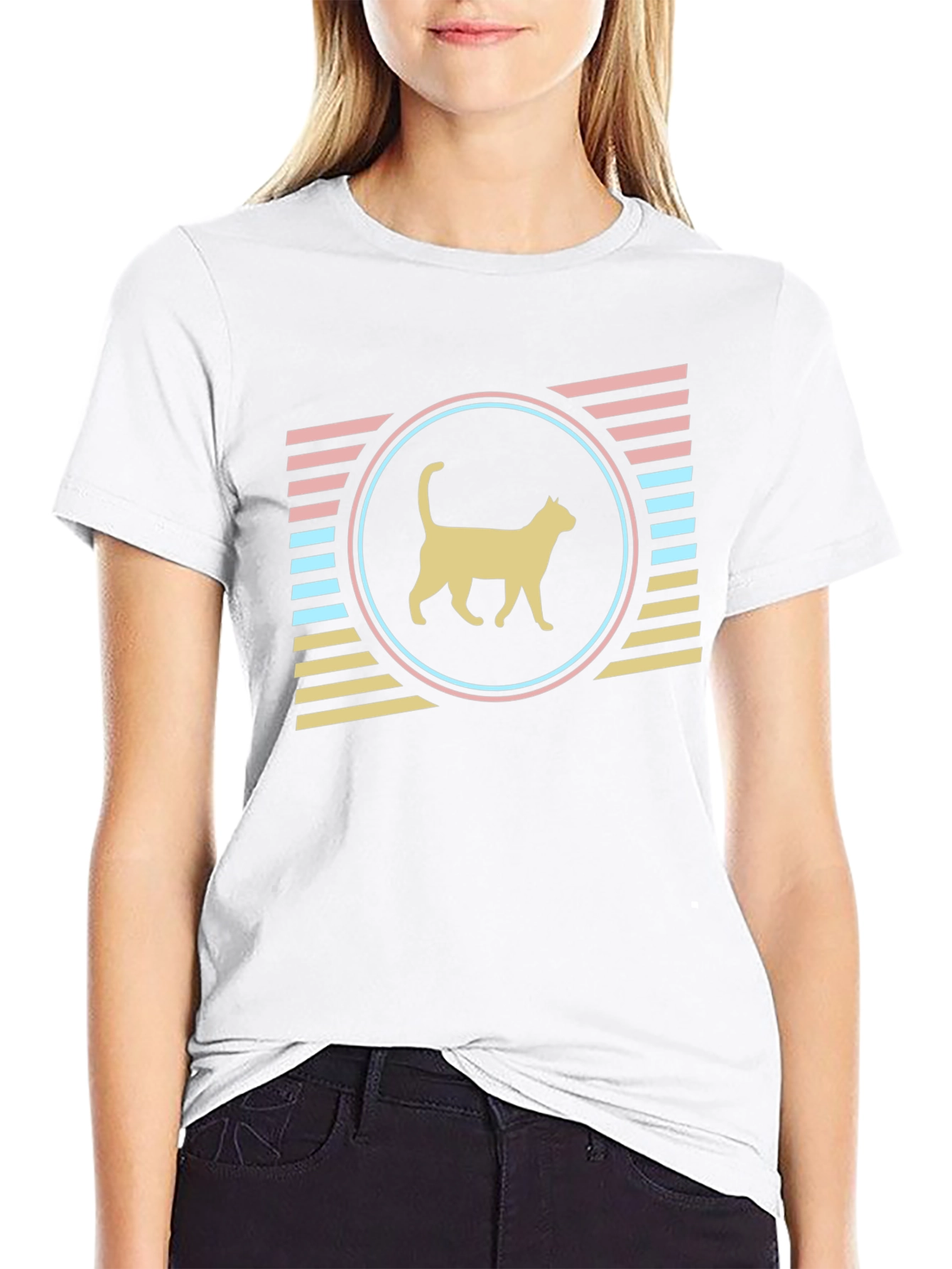 Retro Cat Graphic T-Shirt