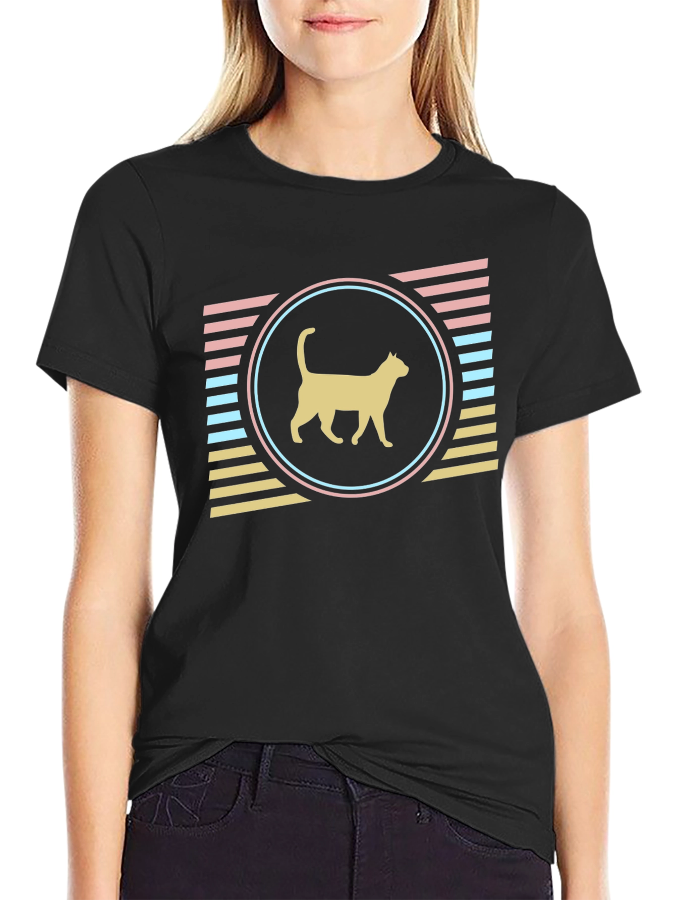 Retro Cat Graphic T-Shirt