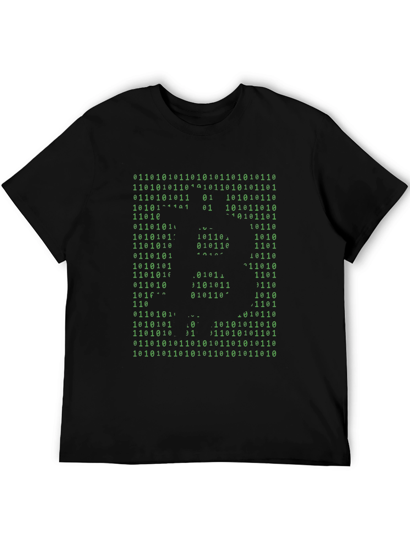 Binary Skull Graphic Tee - Hacker Style