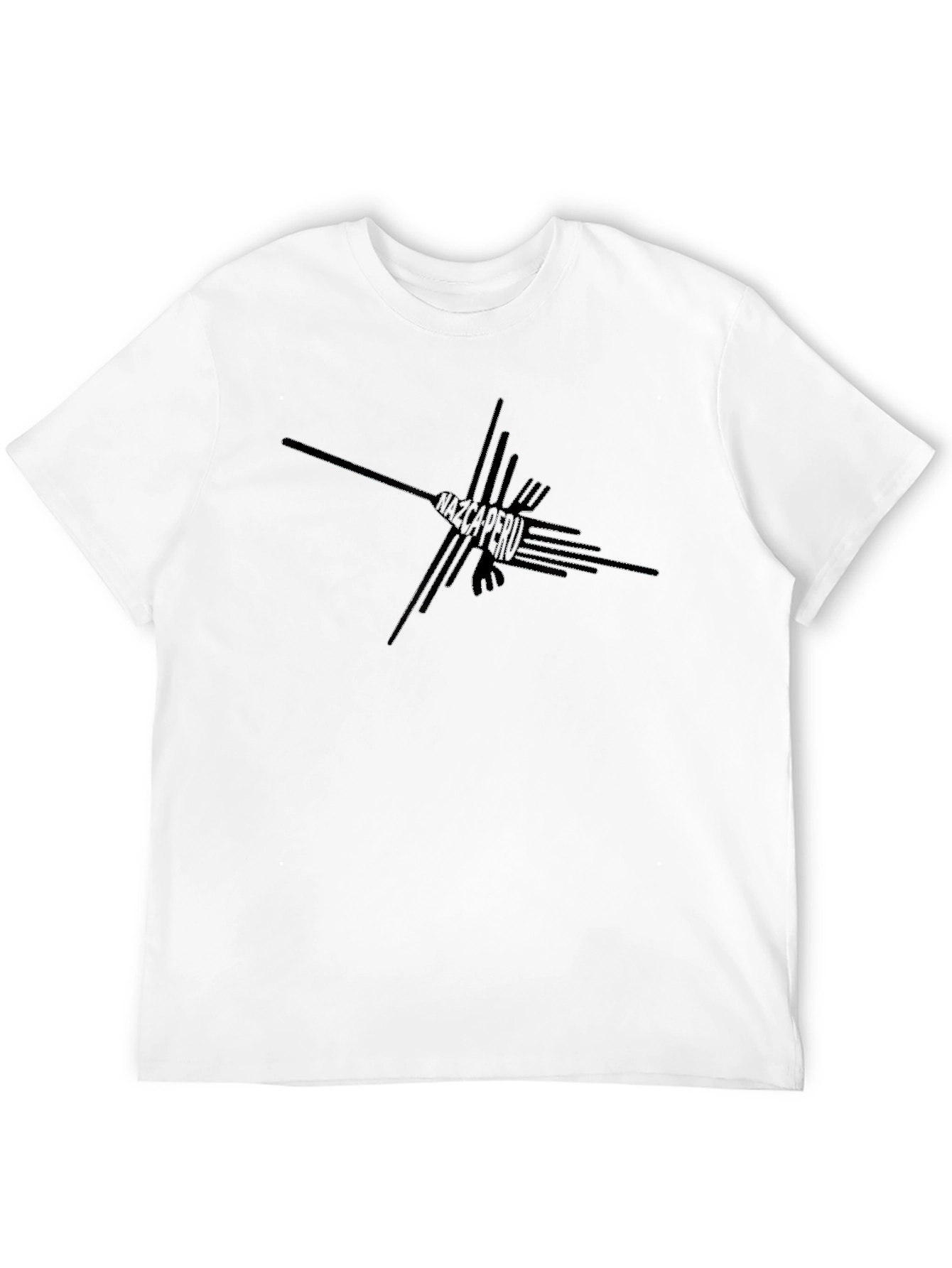 Nazca Lines Hummingbird Black T-Shirt