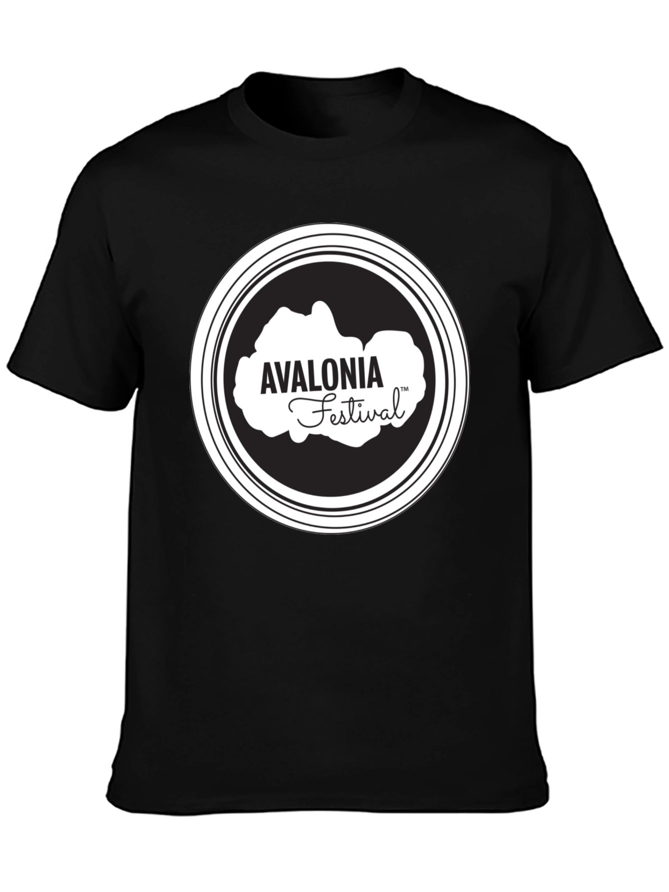 Avalonia Festival Black T-Shirt - Stylish Crew Neck Tee