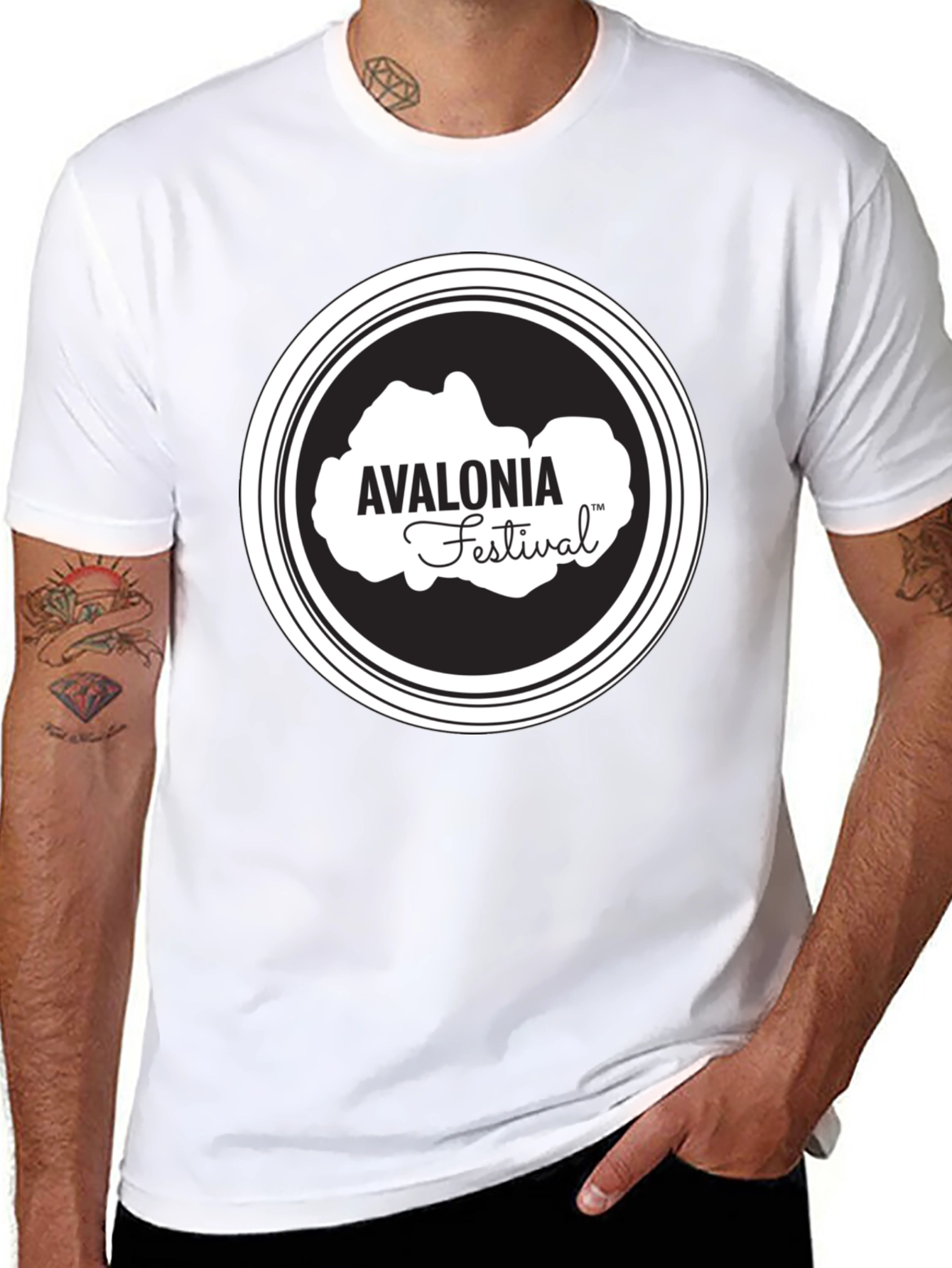 Avalonia Festival Black T-Shirt - Stylish Crew Neck Tee