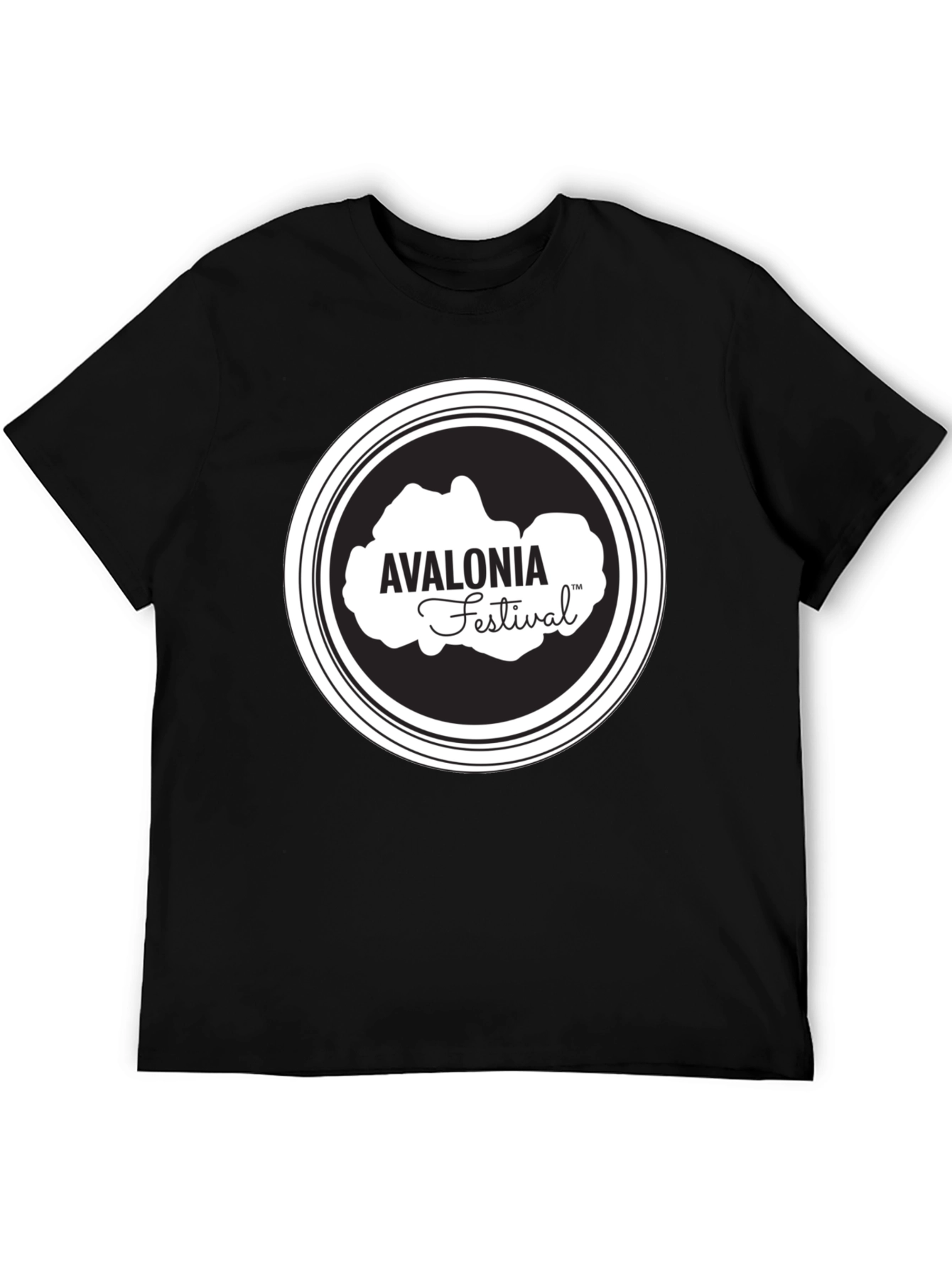 Avalonia Festival Black T-Shirt - Stylish Crew Neck Tee