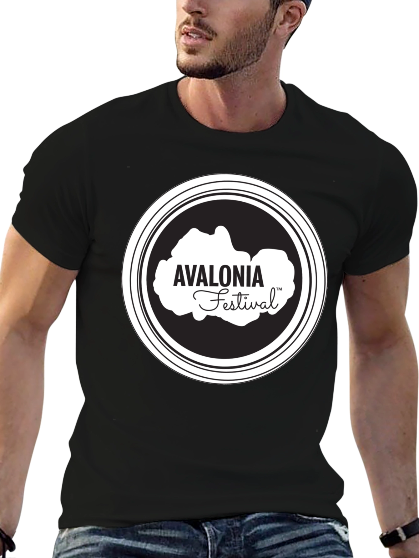 Avalonia Festival Black T-Shirt - Stylish Crew Neck Tee