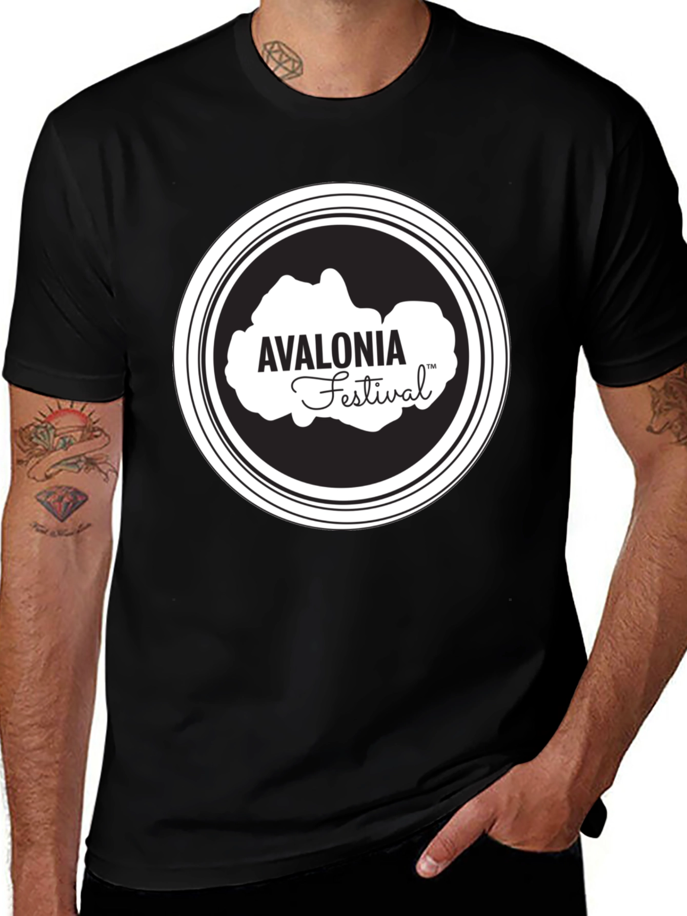 Avalonia Festival Black T-Shirt - Stylish Crew Neck Tee