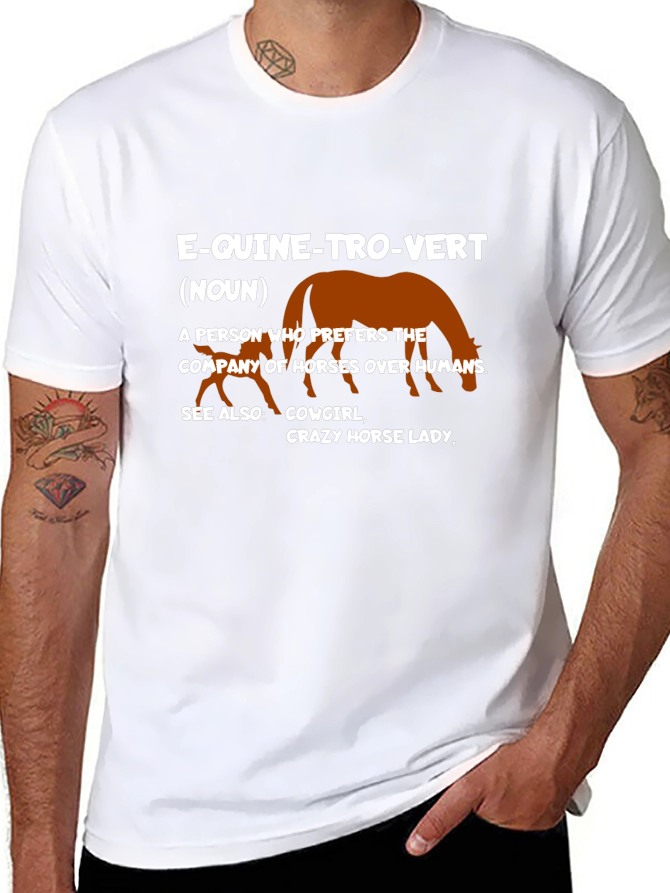 Equine-tro-vert T-Shirt: Horse Lovers Definition Tee