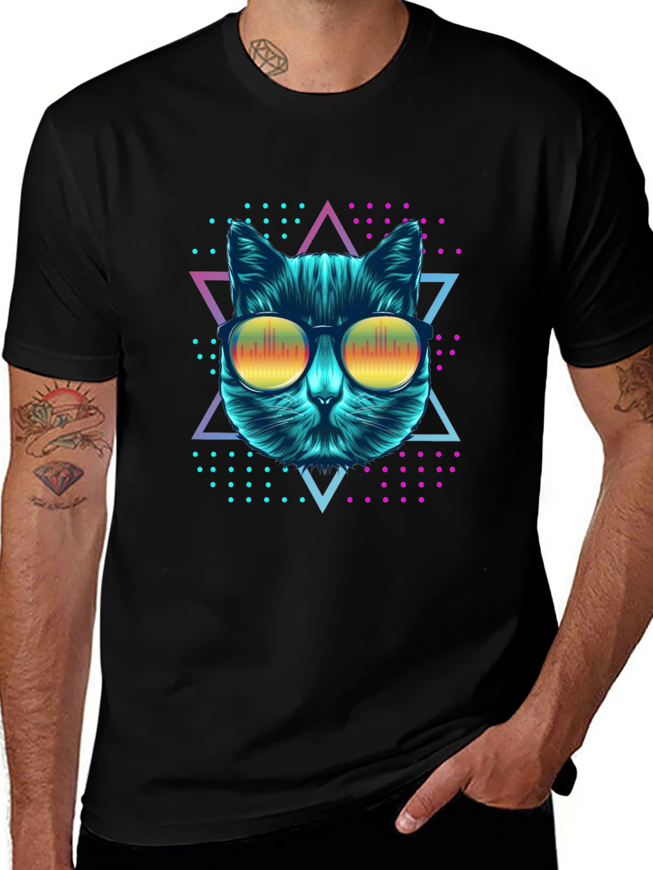 Cool Cat Graphic Tee - Retro Style