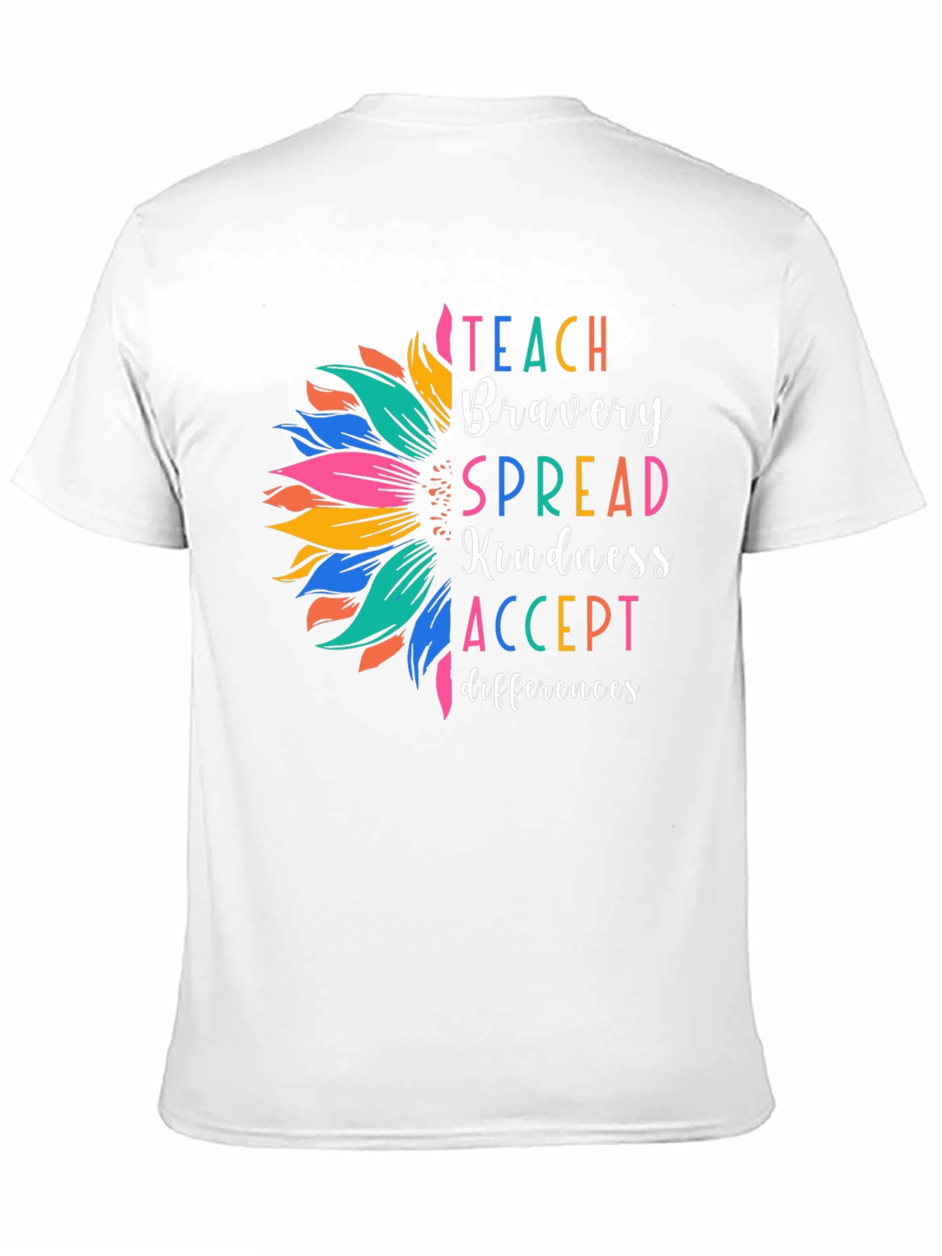 Inspirational Teach Bravery Sunflower Graphic Tee