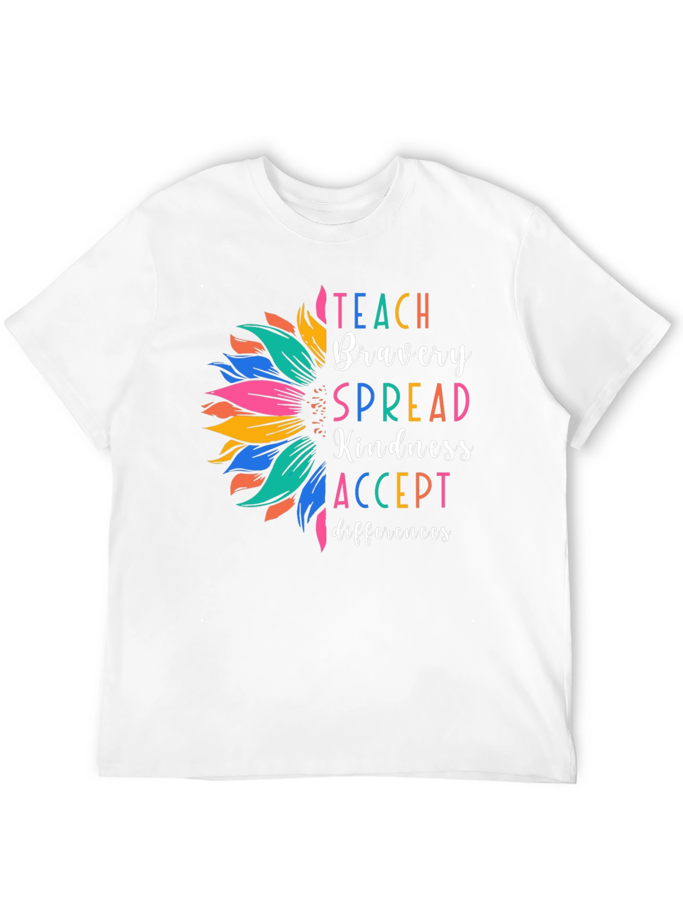 Inspirational Teach Bravery Sunflower Graphic Tee