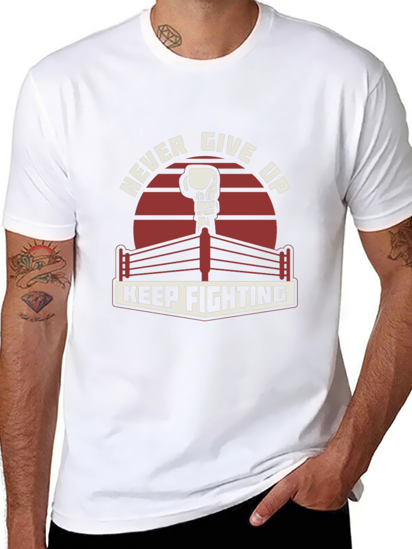 Never Give Up Boxing T-Shirt