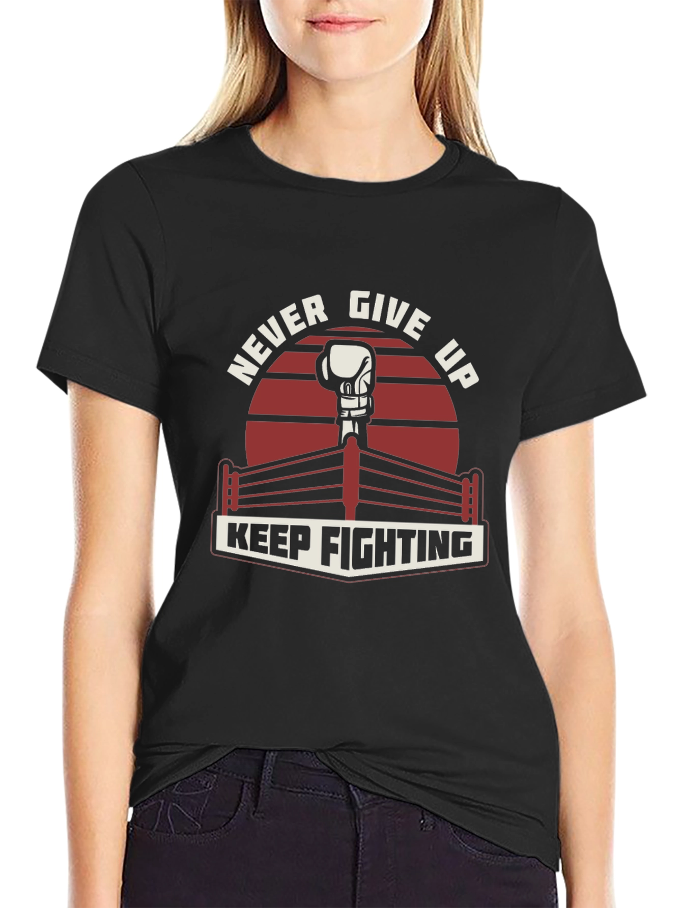 Never Give Up Boxing T-Shirt