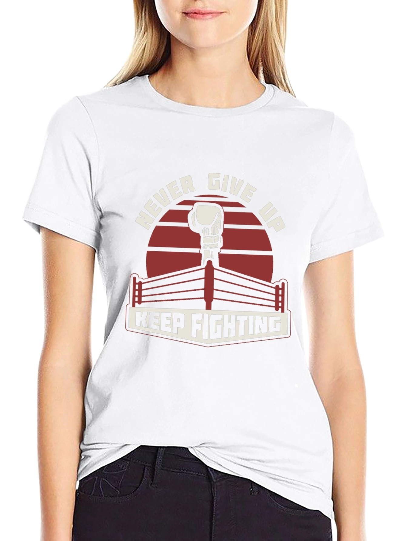 Never Give Up Boxing T-Shirt