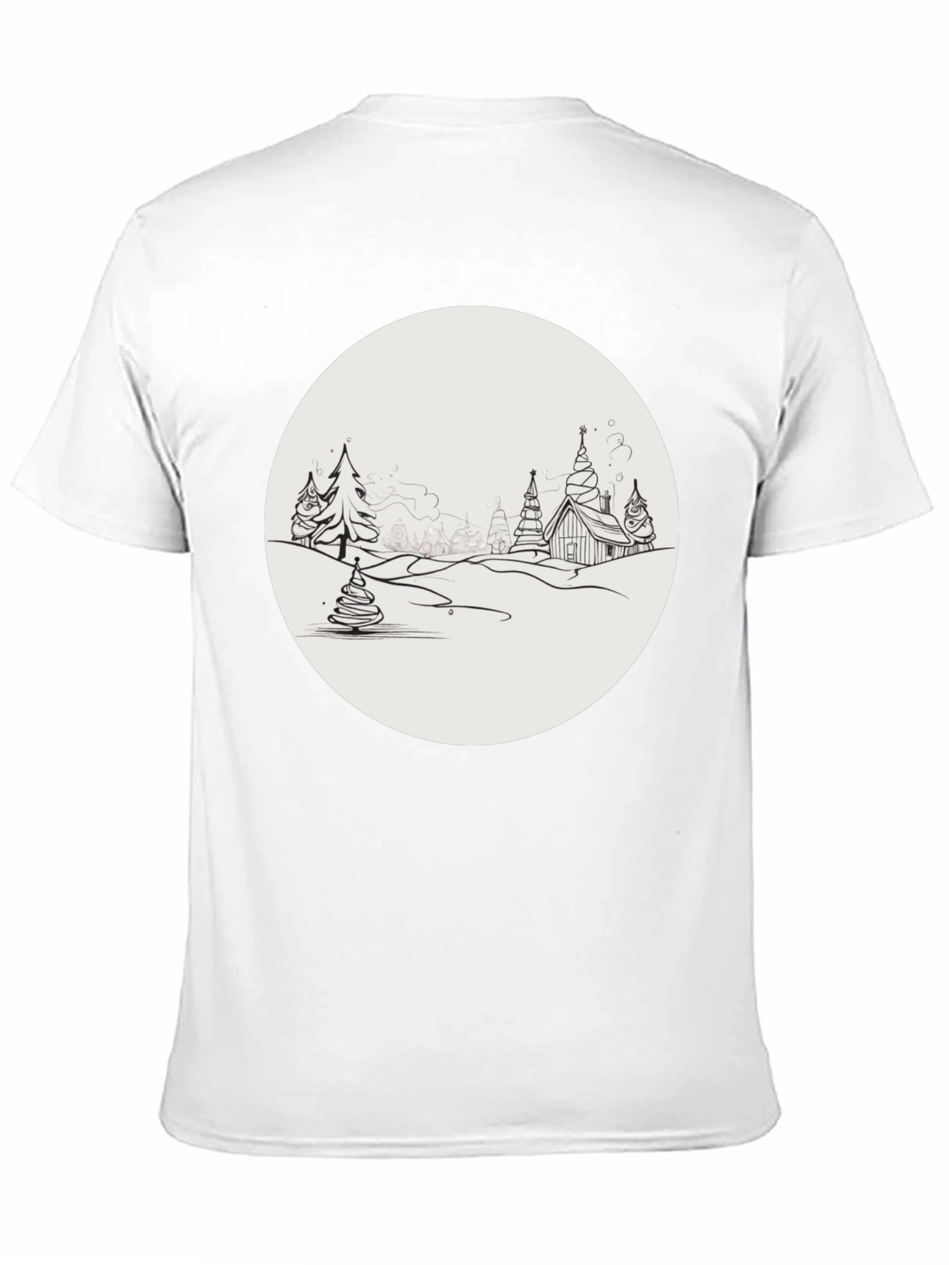 Winter Village Graphic Tee - Black Cotton Blend