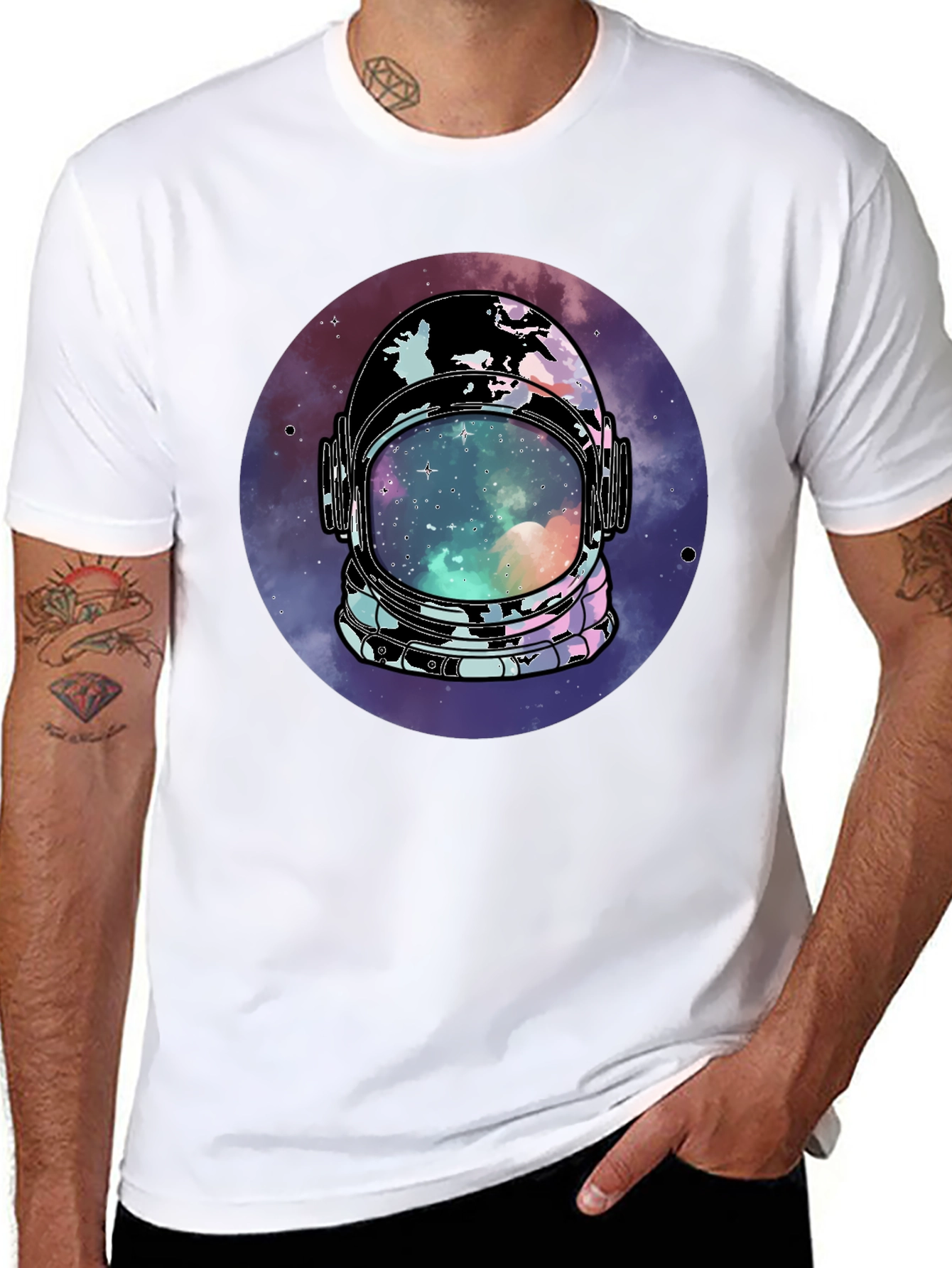 Astronaut Helmet Galaxy T-Shirt