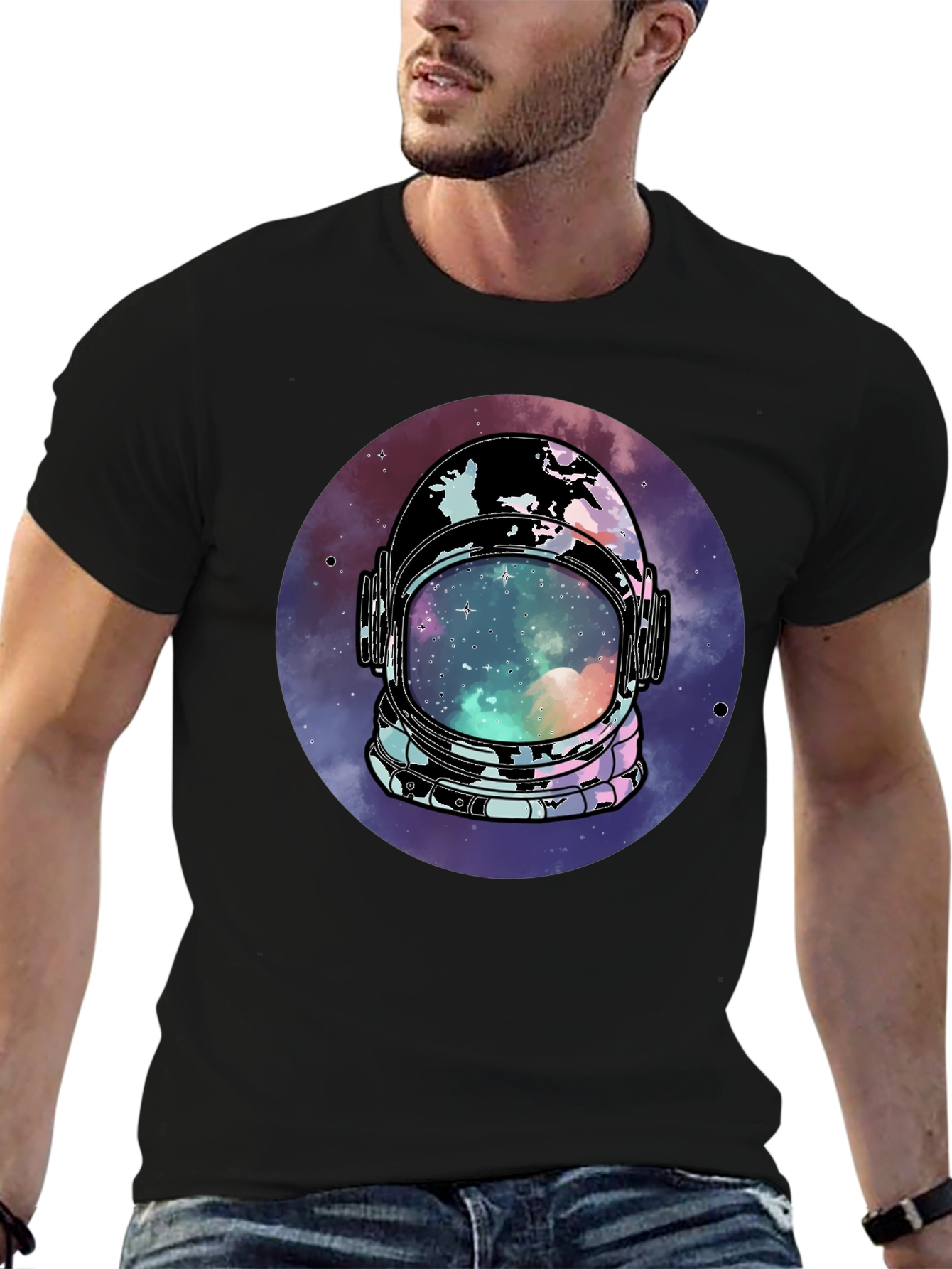 Astronaut Helmet Galaxy T-Shirt