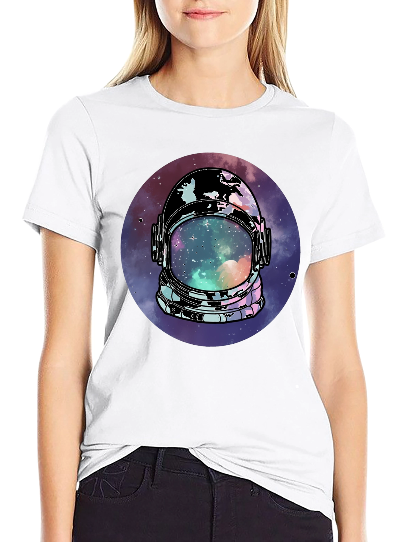 Astronaut Helmet Galaxy T-Shirt