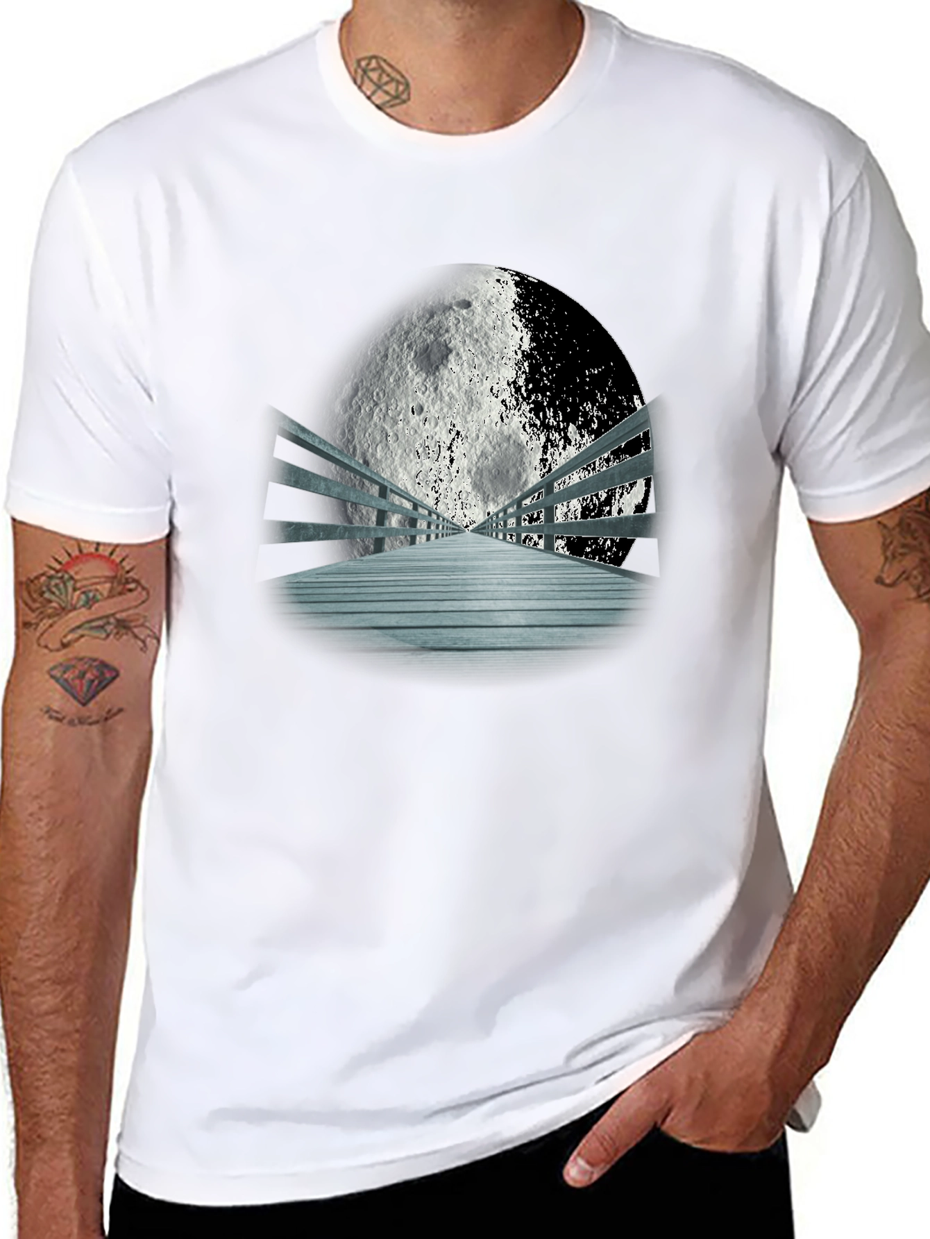 Moon Bridge T-Shirt - Sci-Fi Graphic Tee