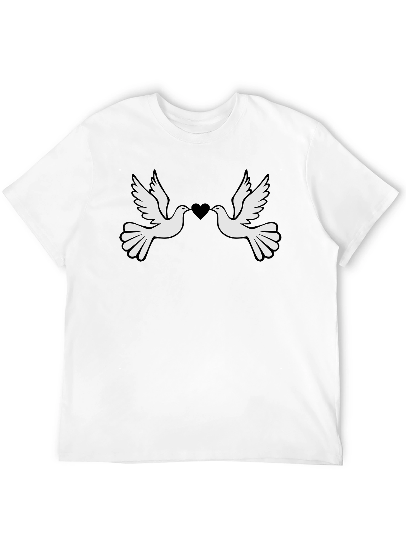 Dove Heart Graphic Tee - Love & Peace T-Shirt