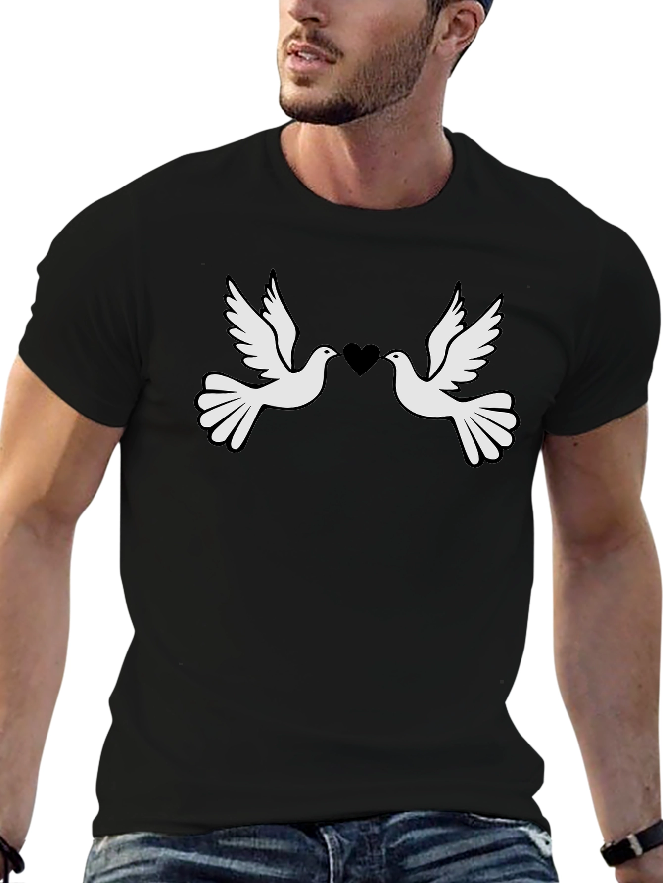 Dove Heart Graphic Tee - Love & Peace T-Shirt