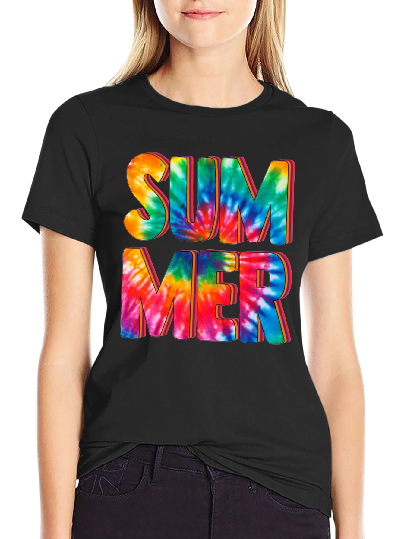 Tie-Dye Summer Graphic Print Tee