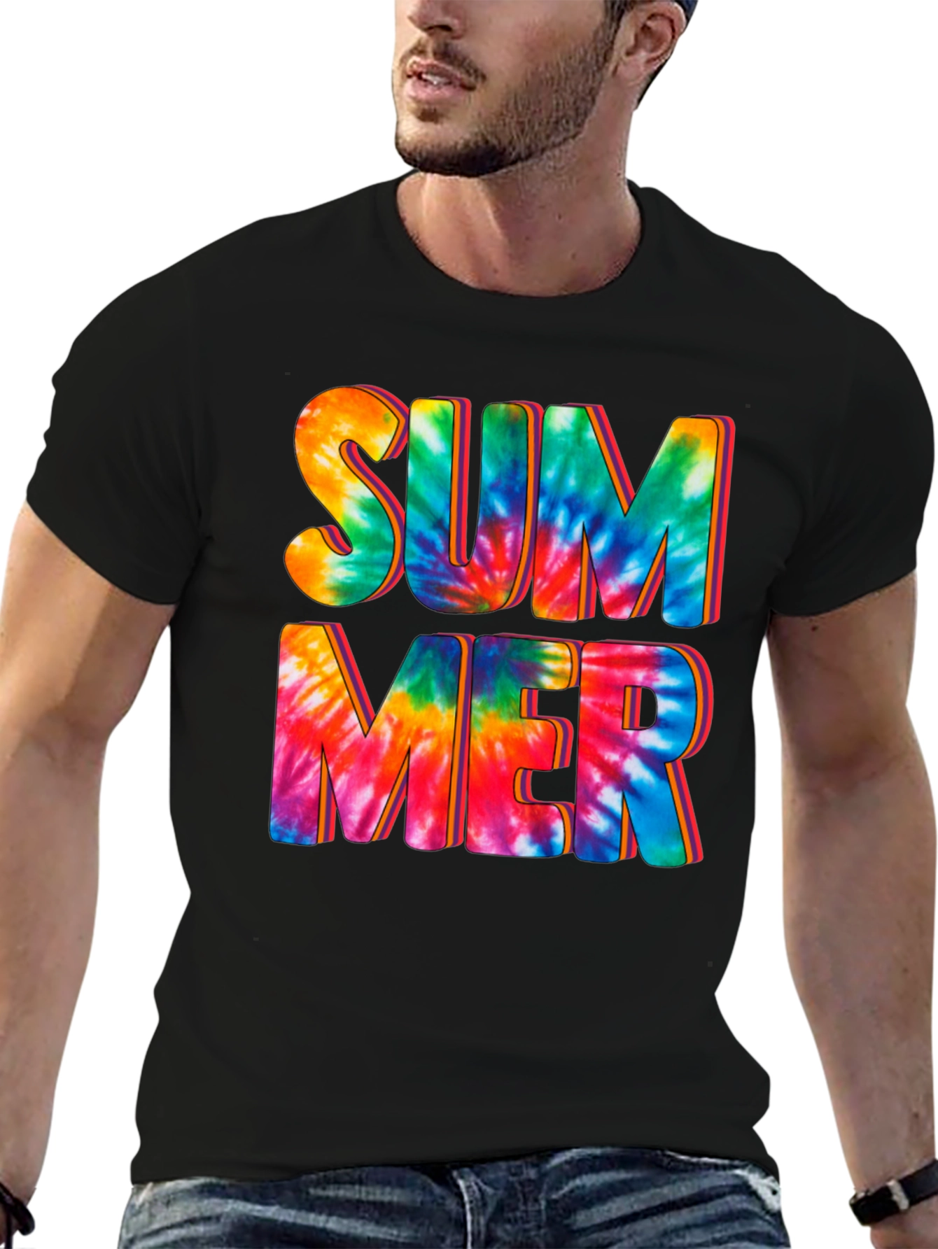 Tie-Dye Summer Graphic Print Tee